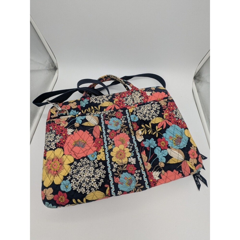 Vera Bradley Happy Snails Laptop Case Travel Tote Floral Retired Tech Bag 17x12